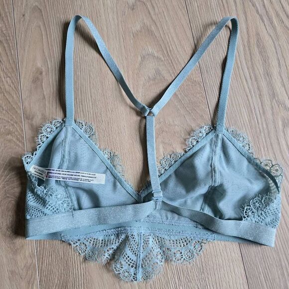 Intimately Free People Women's Small Blue Green Floral Buckle Strappy Lace Brale - Picture 4 of 6